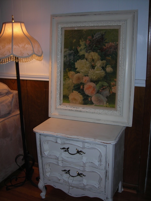 The little dresser is Sue's magic. The picture and frame are from Sue as well